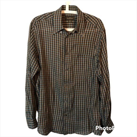 Ermenegildo Zegna linen button down shirt. - Picture 1 of 8